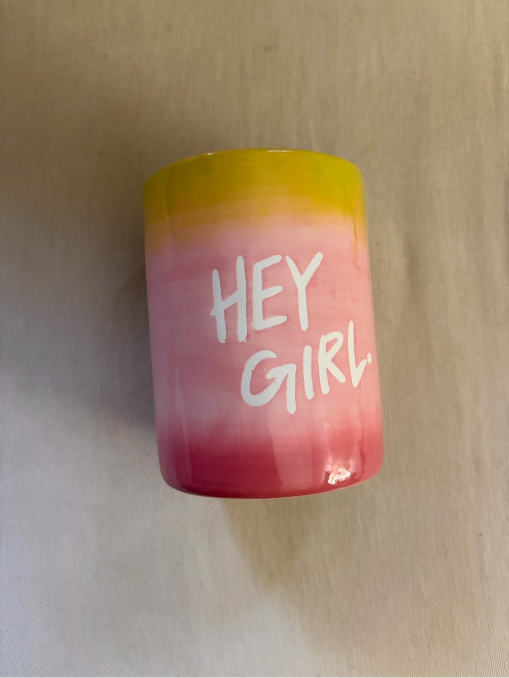Hey Girl Ombre Ceramic Planter Vase - Pink, Yellow
